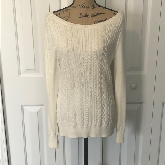 White House Black Market Sweaters - WHBM Cream Ribbed Sweater
